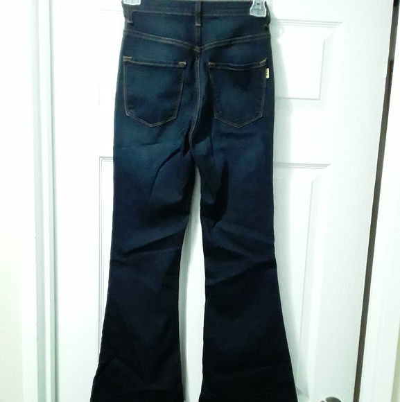 Brand New Vibrant m.i.u Womens Size 3(W25) Bell bottom Type Wide Leg Blue Jeans - Picture 5 of 15